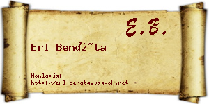 Erl Benáta névjegykártya